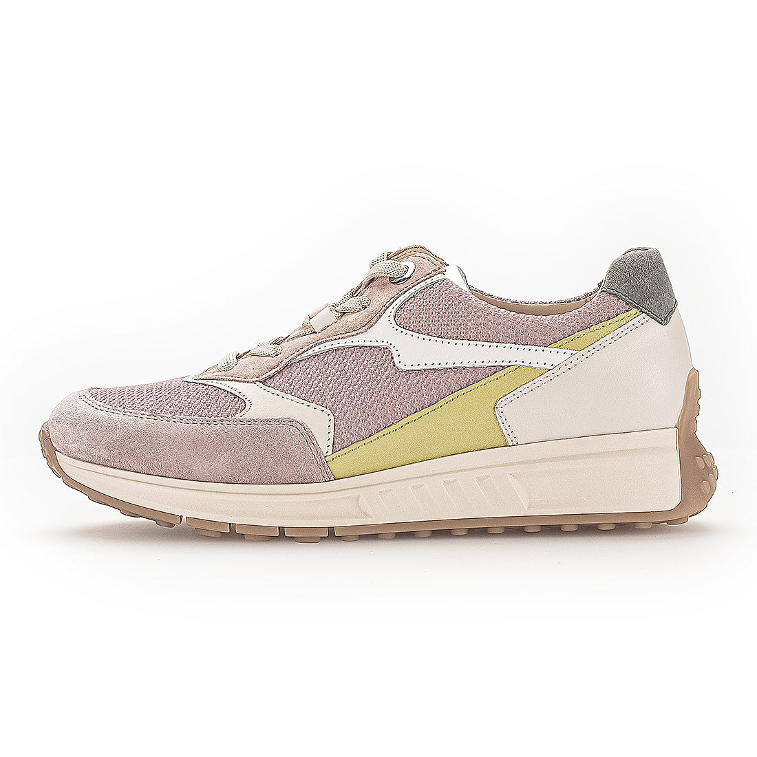 GABOR Pink suede sneaker with mesh/textile,