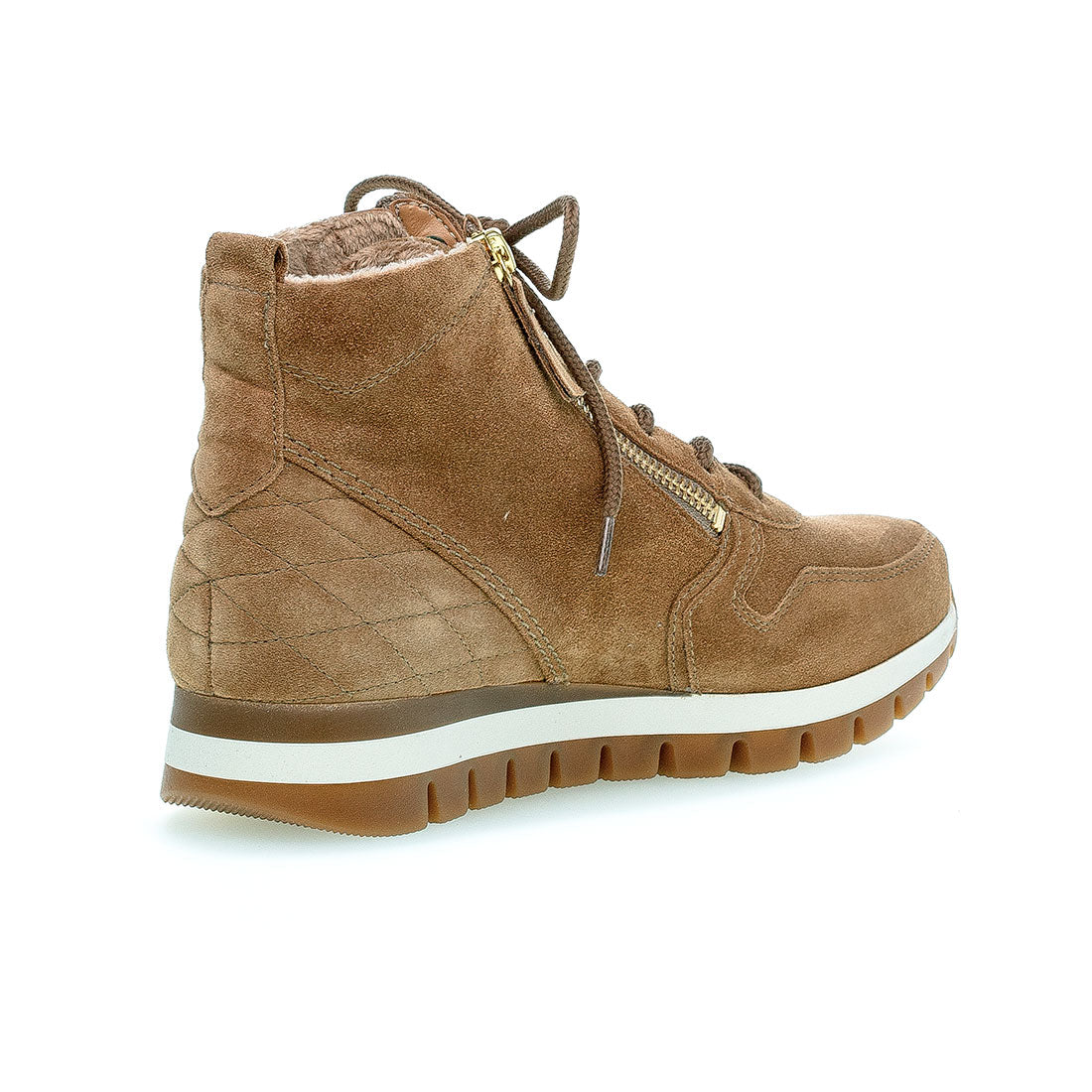 GABOR Camel suede boot lace + zipper,