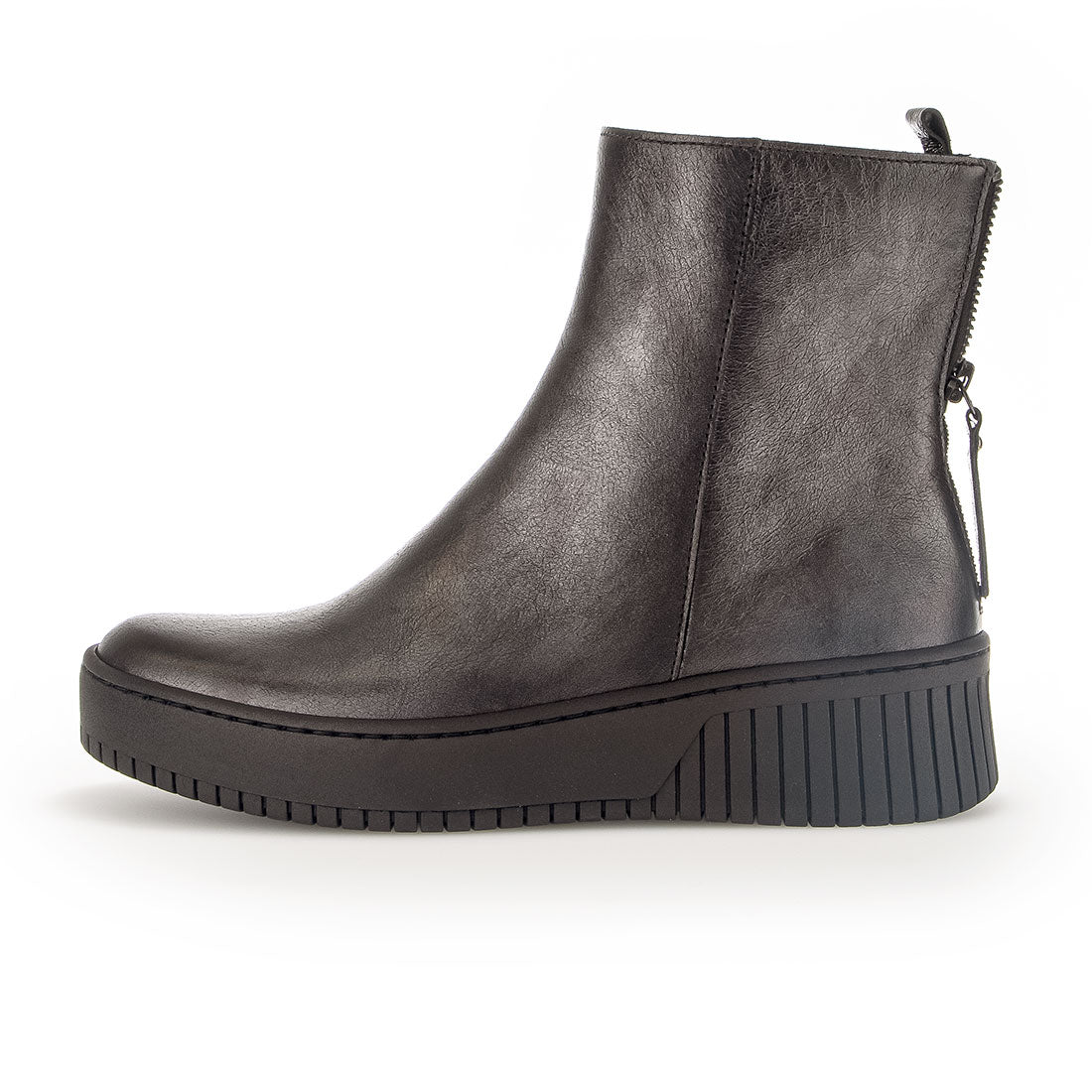GABOR anthracite leather boot with zipper,