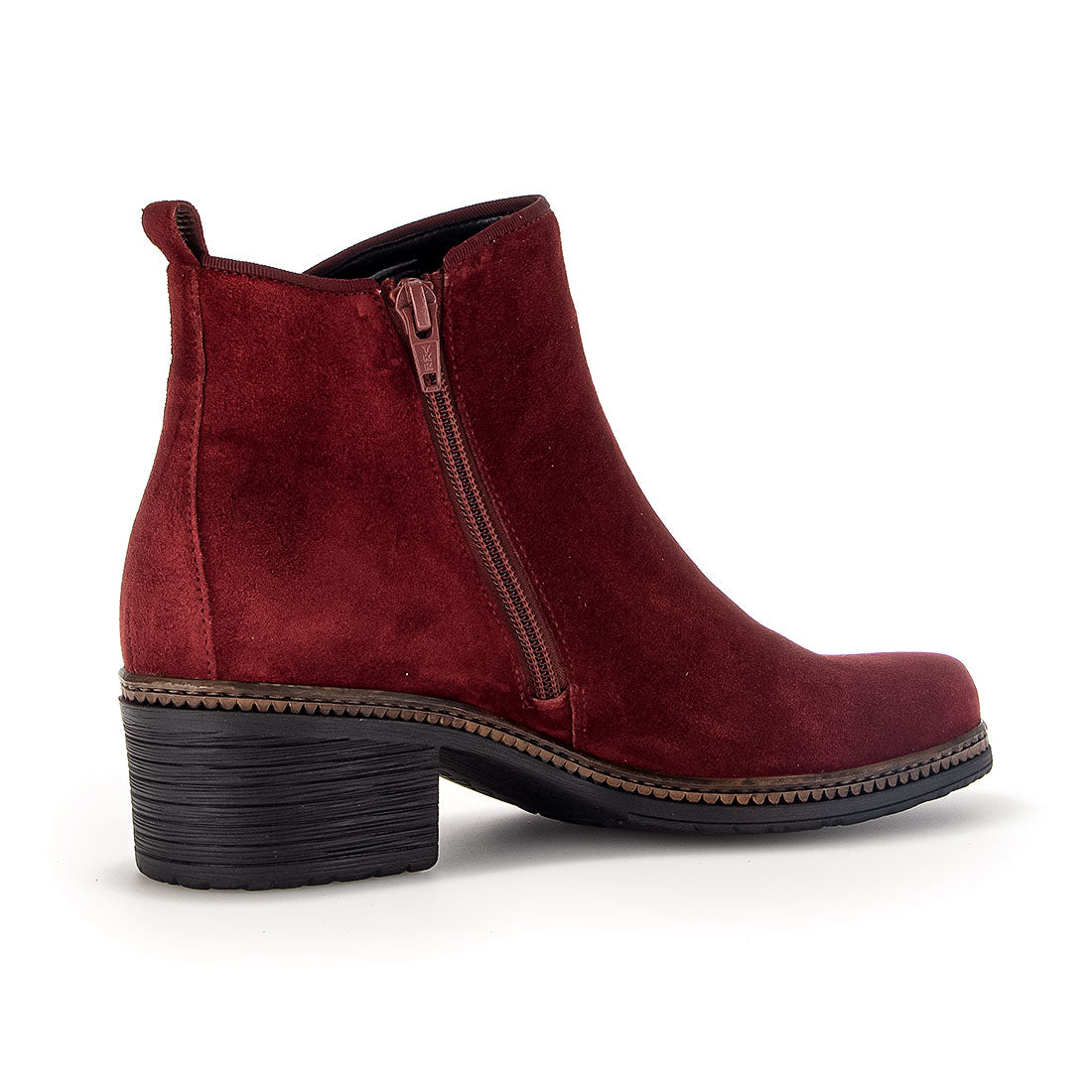 GABOR Dark red suede with 4 cm heel,