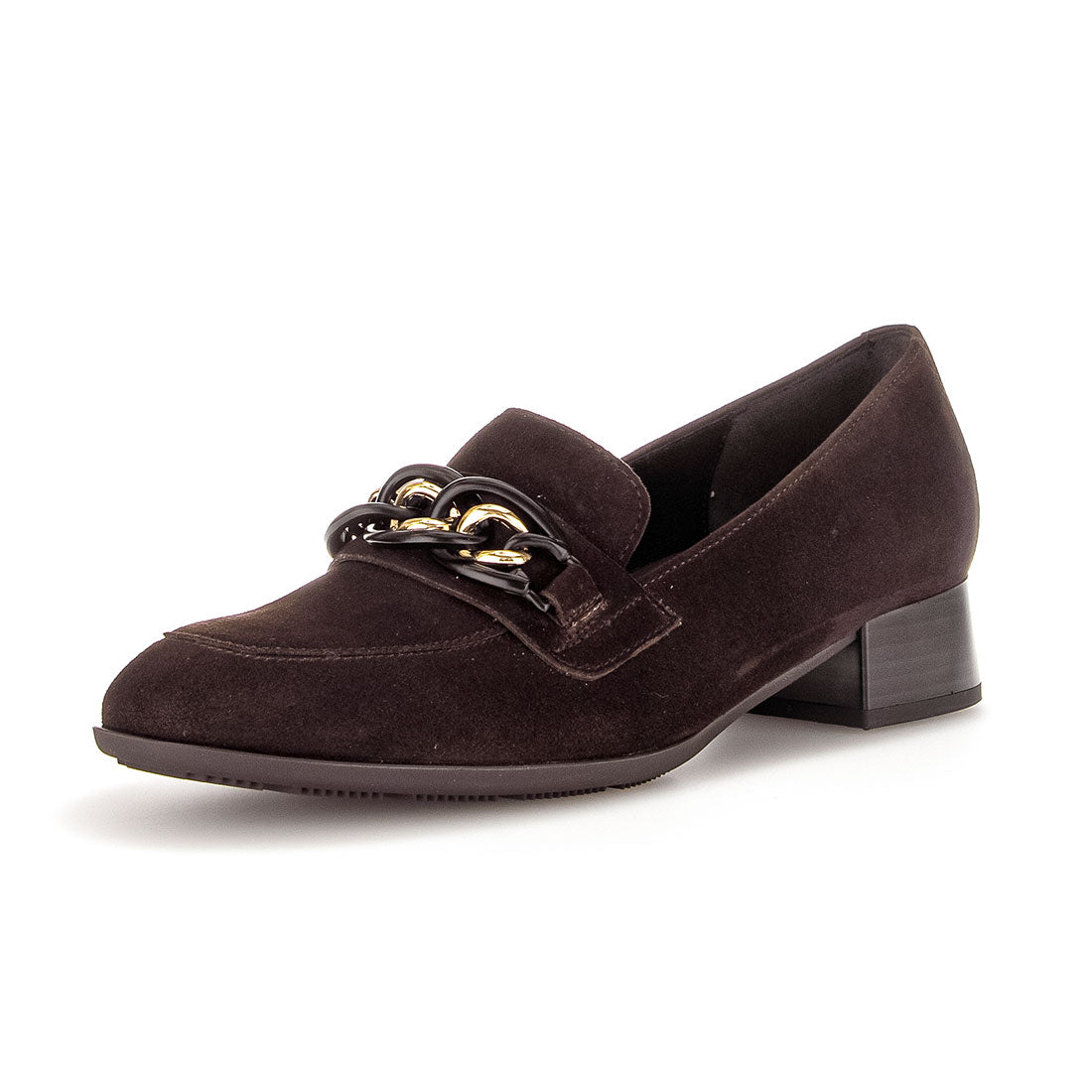 GABOR Brown suede loafer with bite,