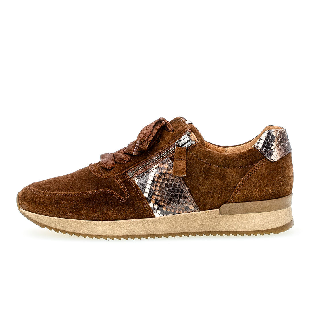 GABOR Whiskey suede sneaker with hose,
