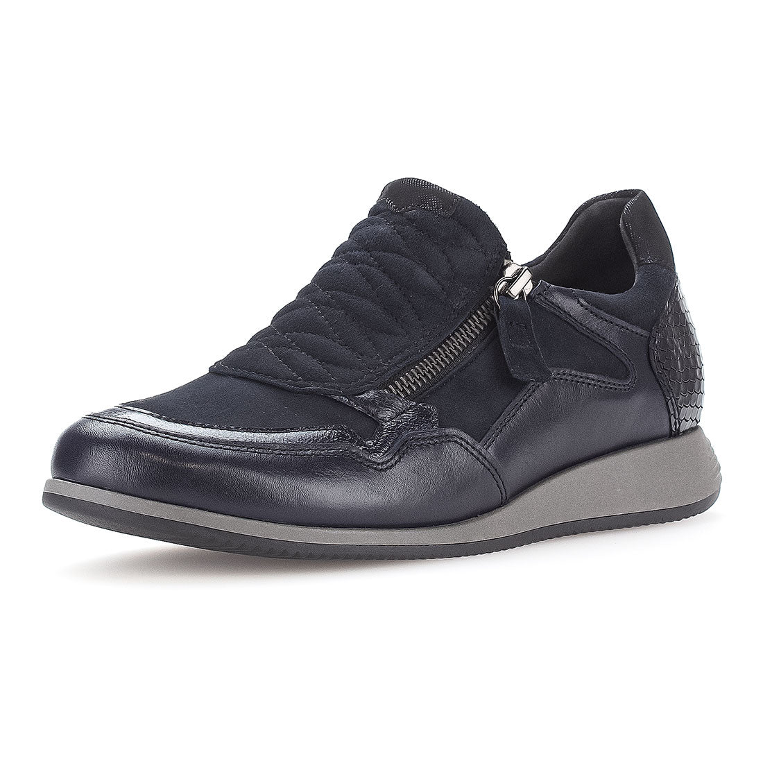 GABOR Dark blue leather/suede with zipper,