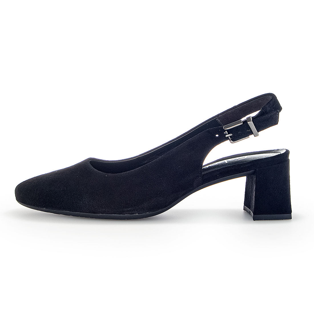 GABOR Black suede sling back,
