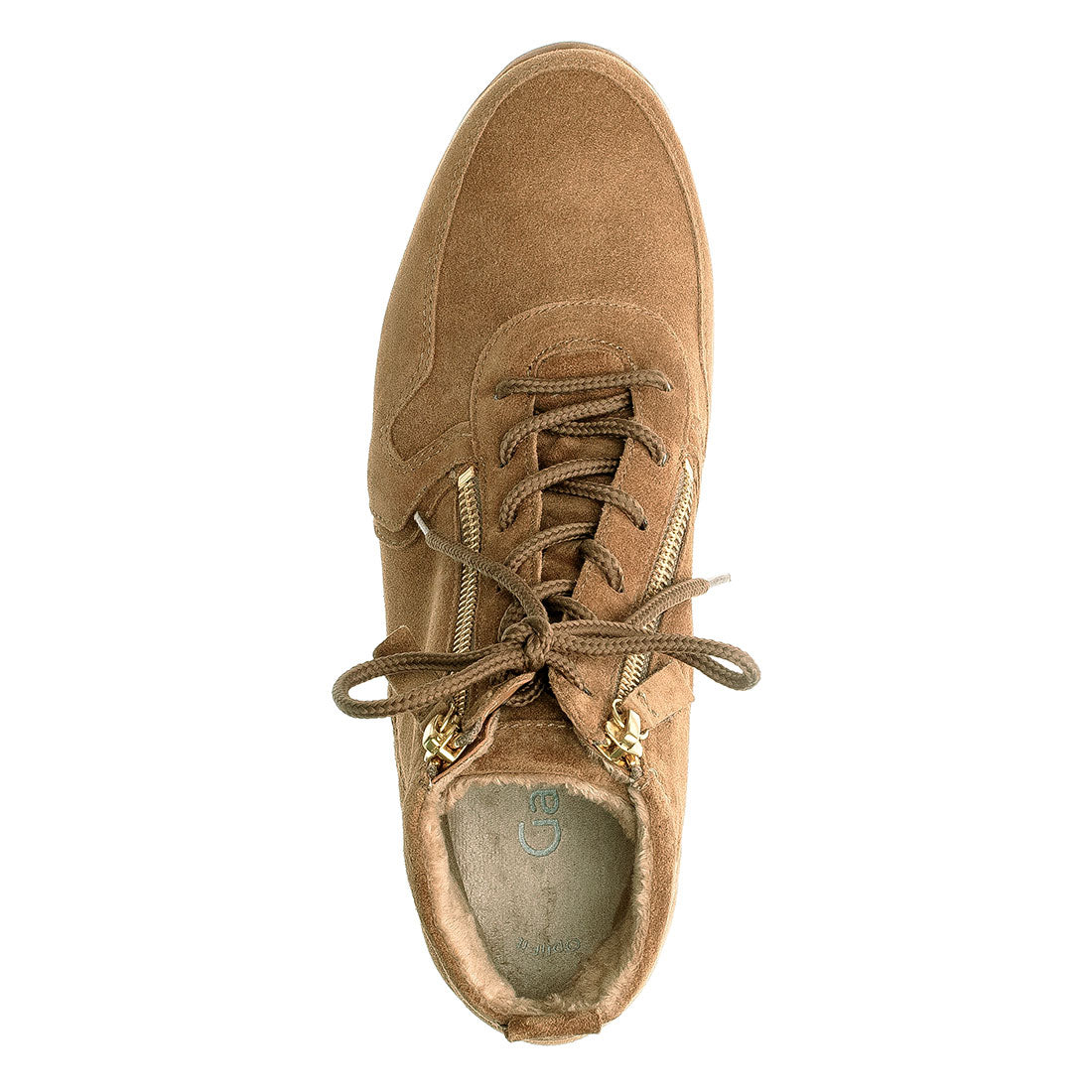 GABOR Camel suede boot lace + zipper,