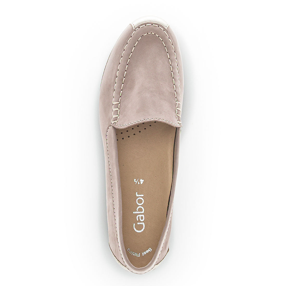 GABOR Dusty pink nubuck loafer with gold,