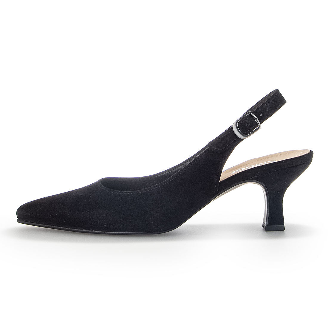 GABOR Black suede slingback,