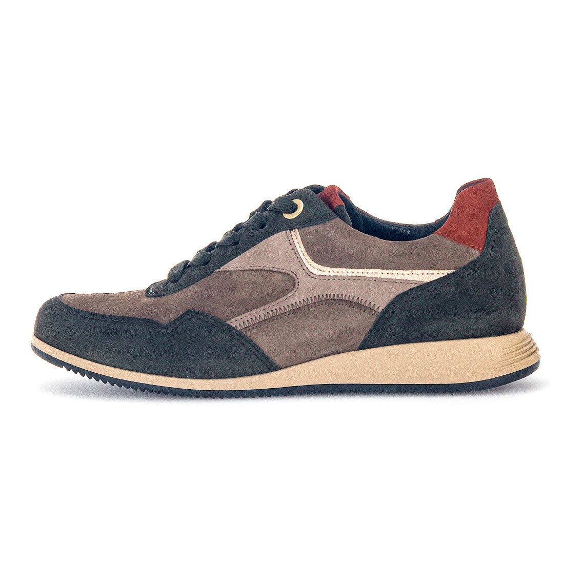 GABOR Green and brown suede sneaker,
