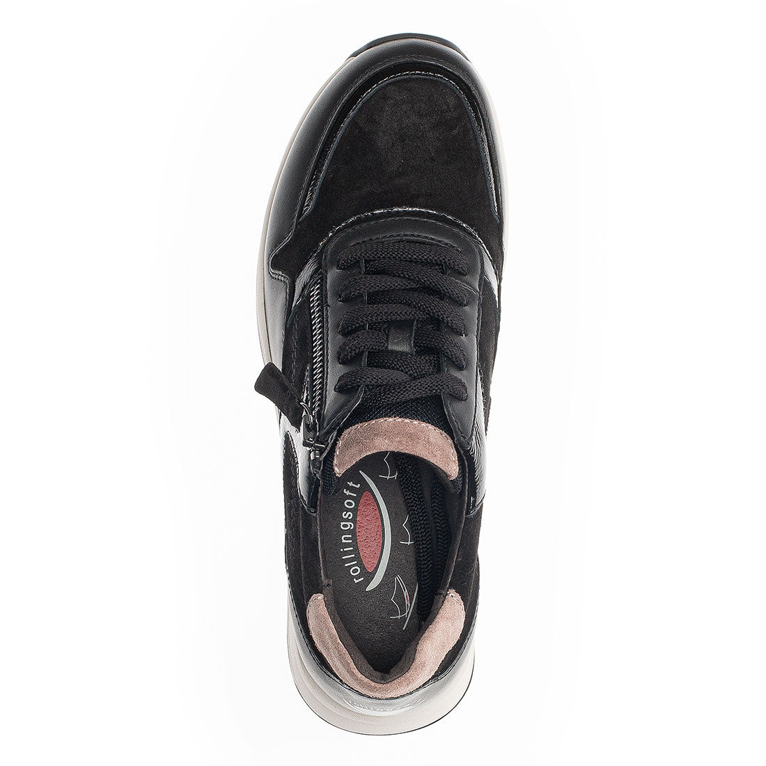 ROLLINGSOFT Black leather/suede sneaker,