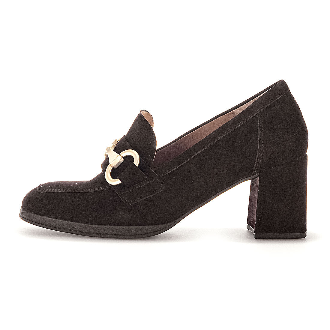 GABOR Chocolate suede with gold bit,