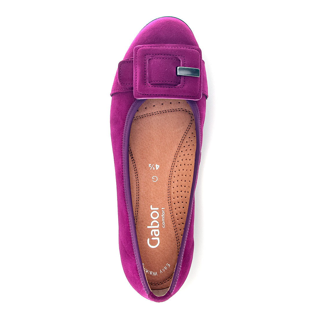 GABOR Fuchsia suede ballerina,