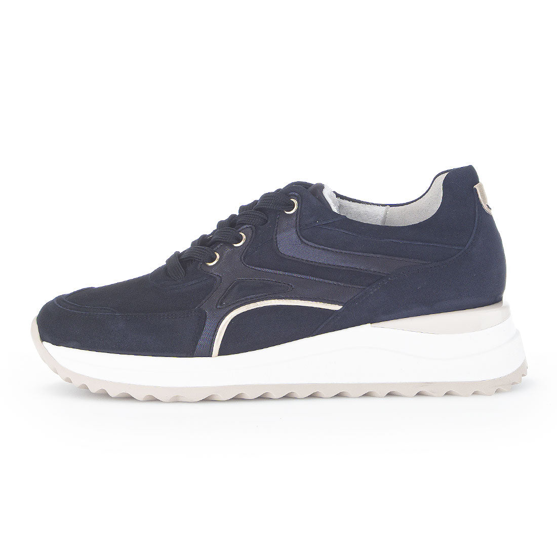 GABOR Blue suede sneaker with white sole,