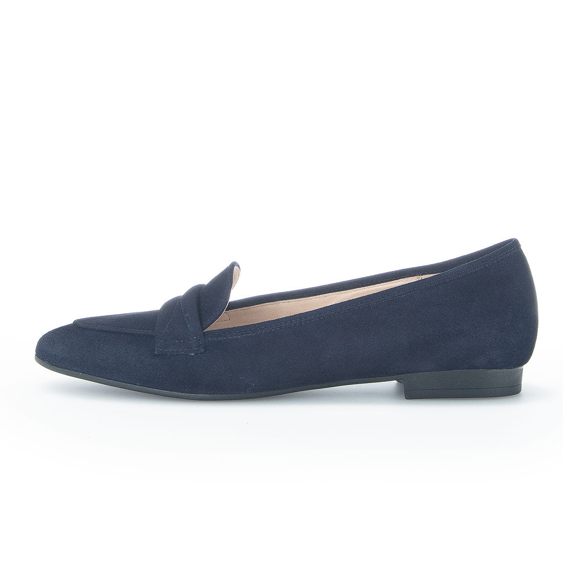 GABOR Blue suede loafer with pointed toe,