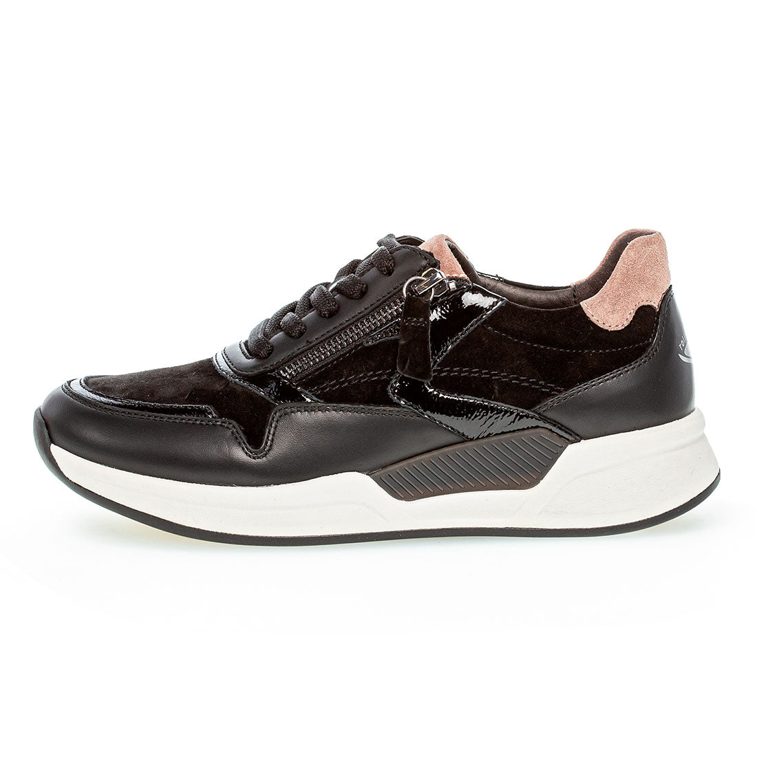ROLLINGSOFT Black leather/suede sneaker,
