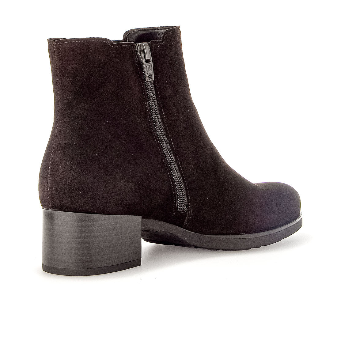 GABOR Chocolate suede boot with elastic,