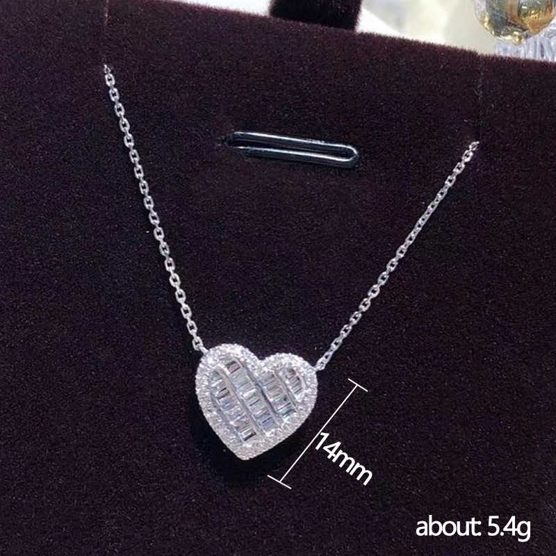 High-end heart micro-encrusted necklace for women