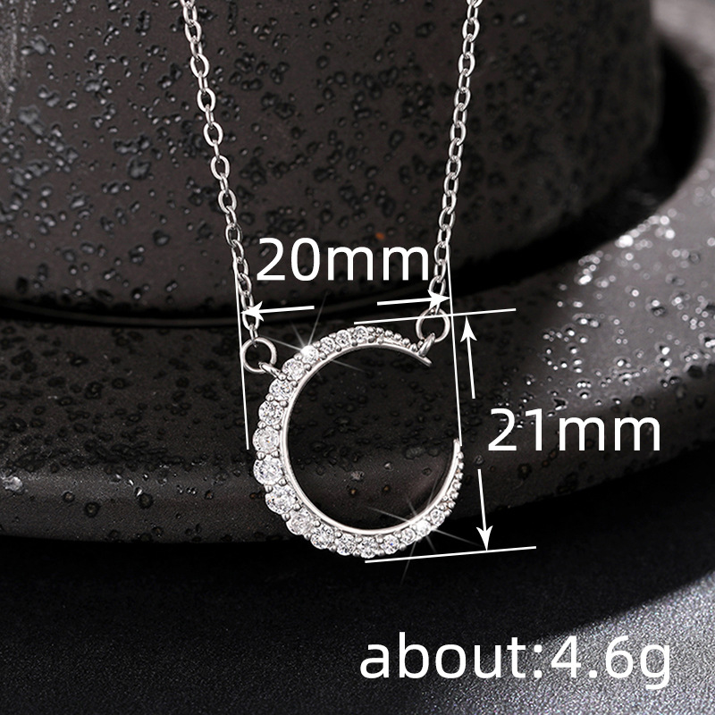 Micro-encrusted super stylish crescent moon pendant