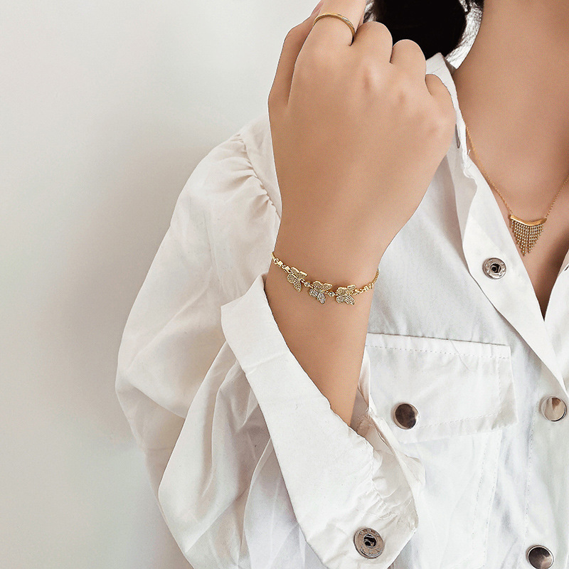 Stylish Butterfly Micropaved Bracelet