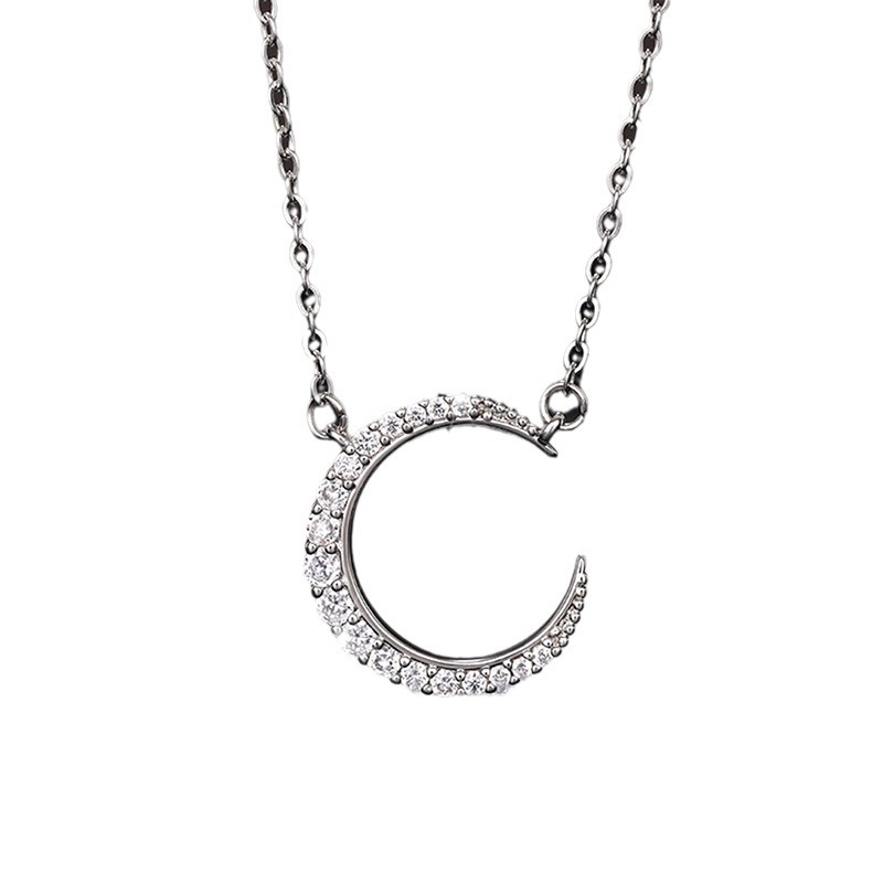 Micro-encrusted super stylish crescent moon pendant