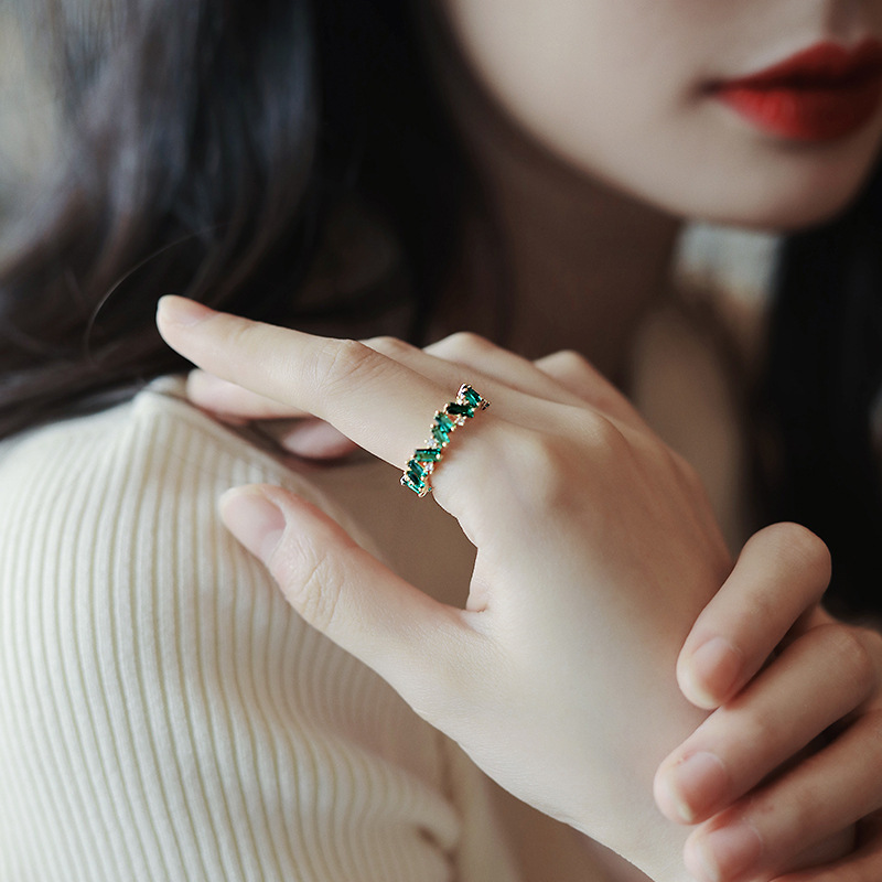 French retro court temperament irregular index finger ring