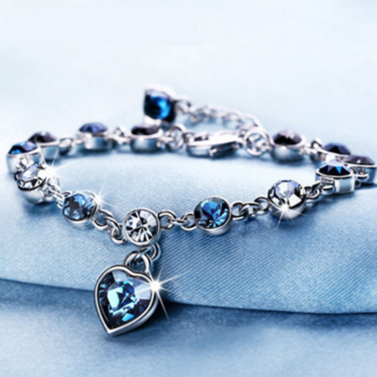 Women's Heart of the Ocean Bracelet Set with