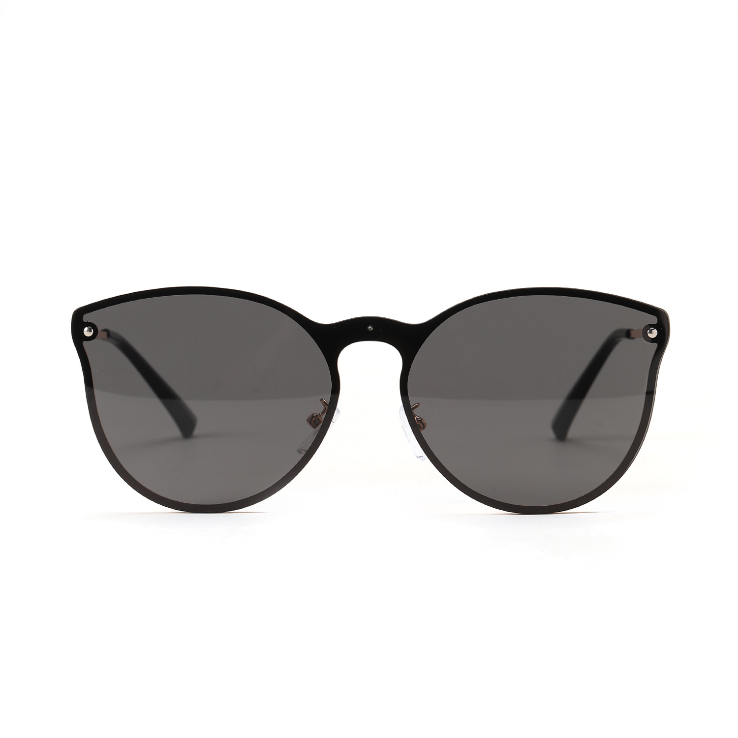 Borderless gradient rivet cat eye glasses