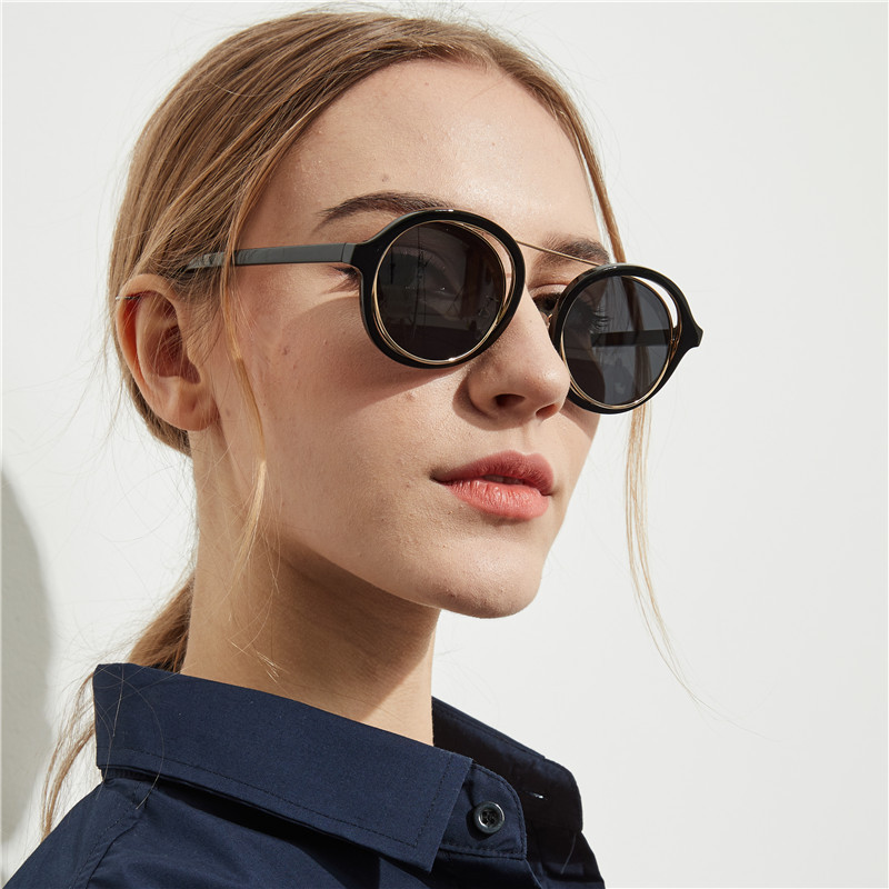 Circular artistic retro transparent colored glasses