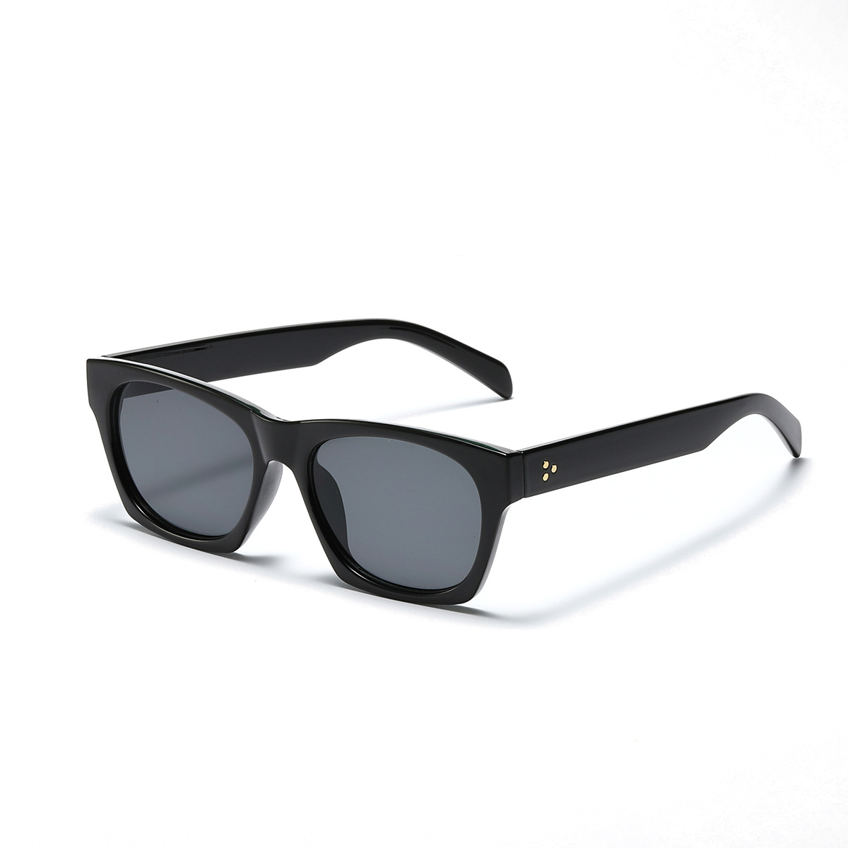 Fashionable shiny black large frame glasses