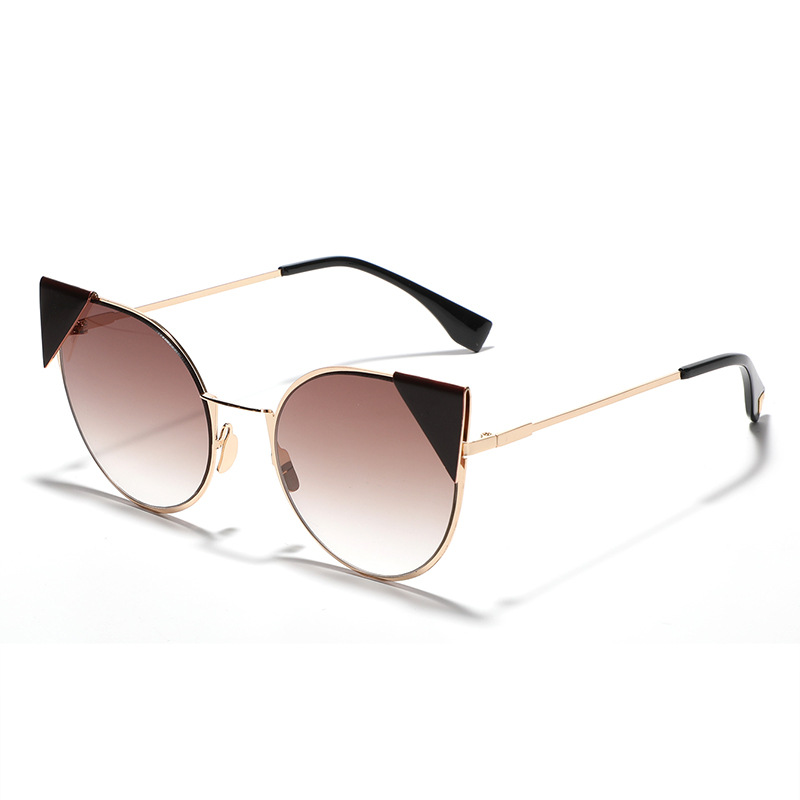 Personalized Metal Cat Eye Colorful Reflective Glasses