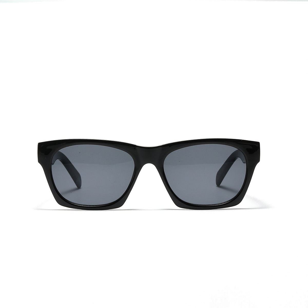 Fashionable shiny black large frame glasses