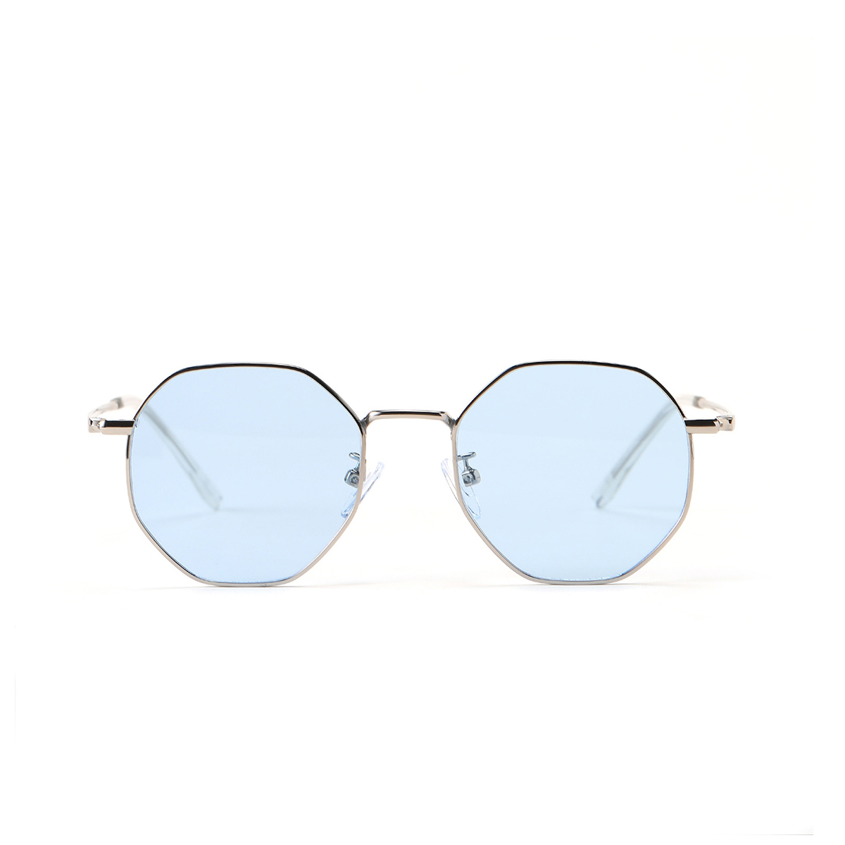 Retro frame small frame polygonal nearly circular metal glasses