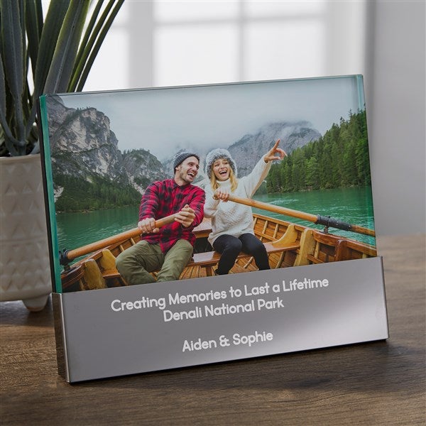 Write Your Own Message Engraved Glass Block Picture Frame