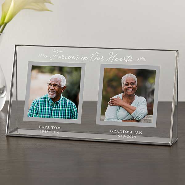 Our Loved Ones Memorial Personalized Double Photo Glass Frame