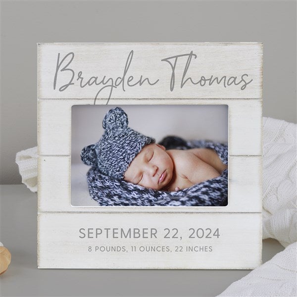 Simple and Sweet Personalized Baby Shiplap Frame- 4×6 Horizontal