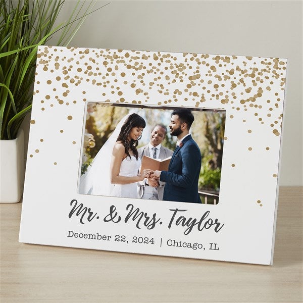 Sparkling Love Personalized Wedding 4×6 Tabletop Frame- Horizontal