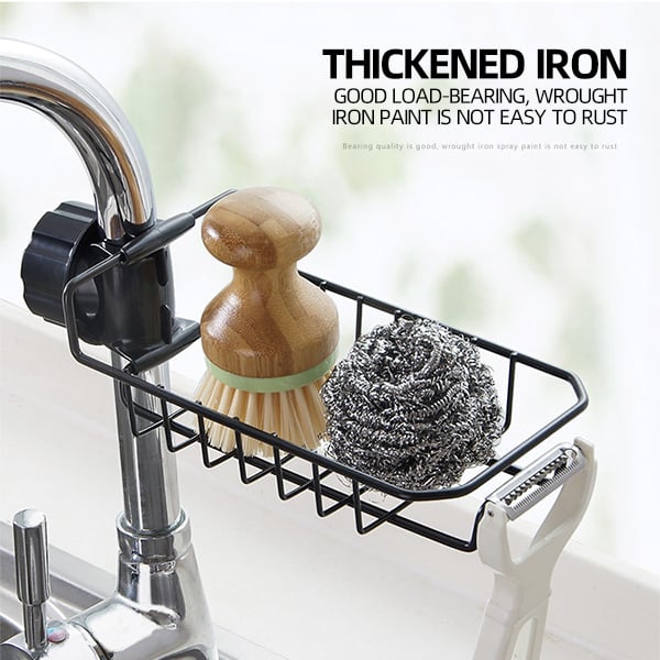 Adjustable Sink Drain Rack Sponge Storage Faucet Holder