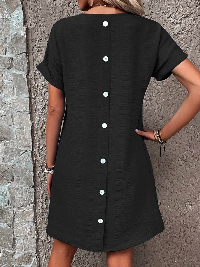 Vacation Linen V Neck Loose Dress