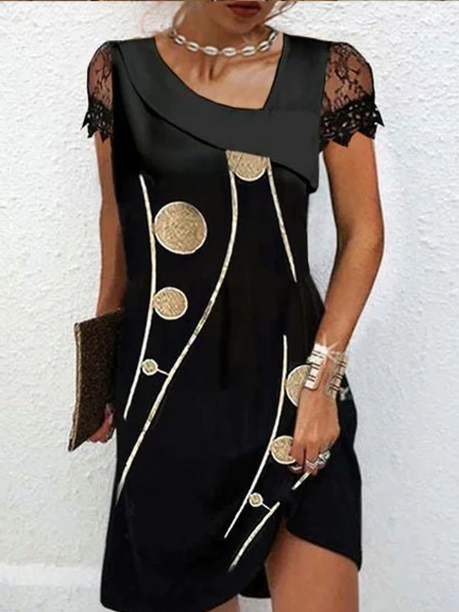 Cool Short Sleeve Black Mini Dress