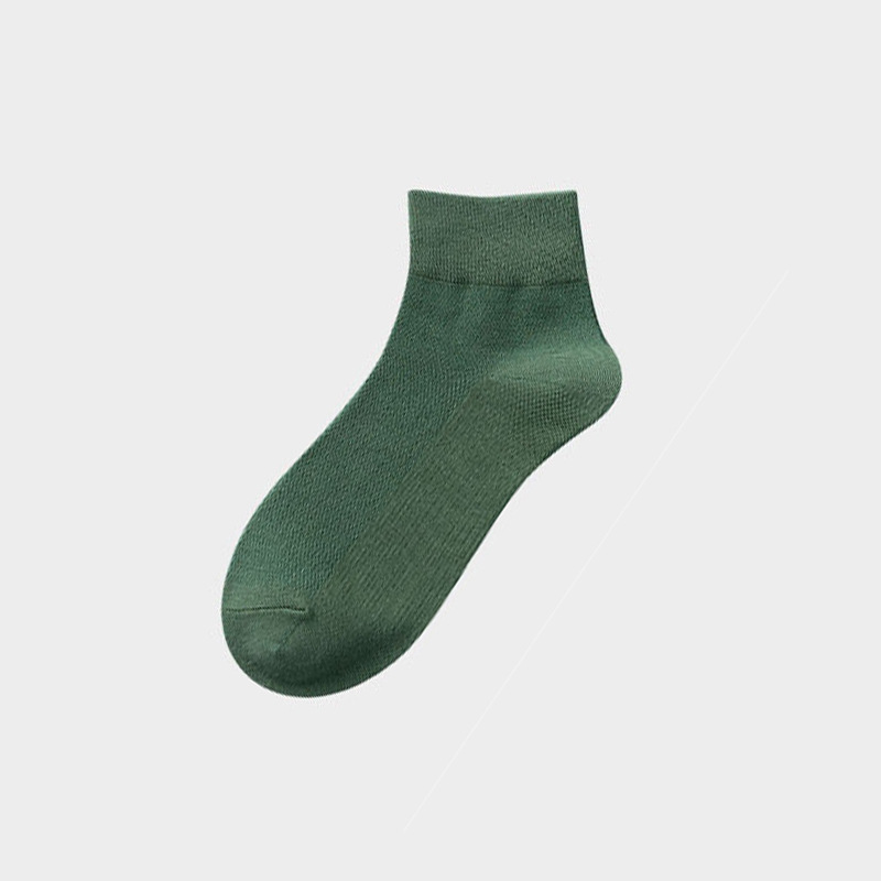 Men's Summer Boat Socks Solid Color Cotton Socks