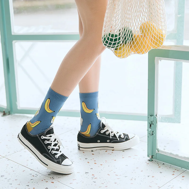 Women's Fruit Banana Art Cotton Socks
