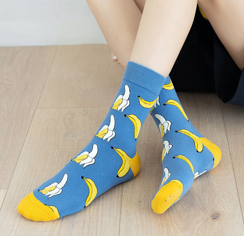 Women's Fruit Banana Art Cotton Socks