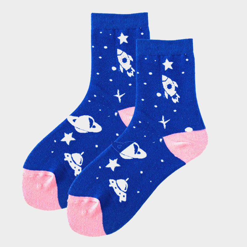 Royal Blue Outer Space Socks Novelty Unisex