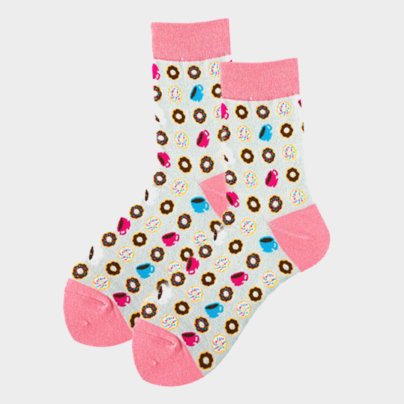Donuts Print Crew Socks
