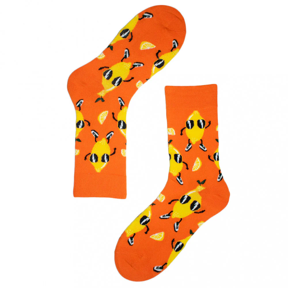 Women's Fruit Lemon Art Cotton Socks