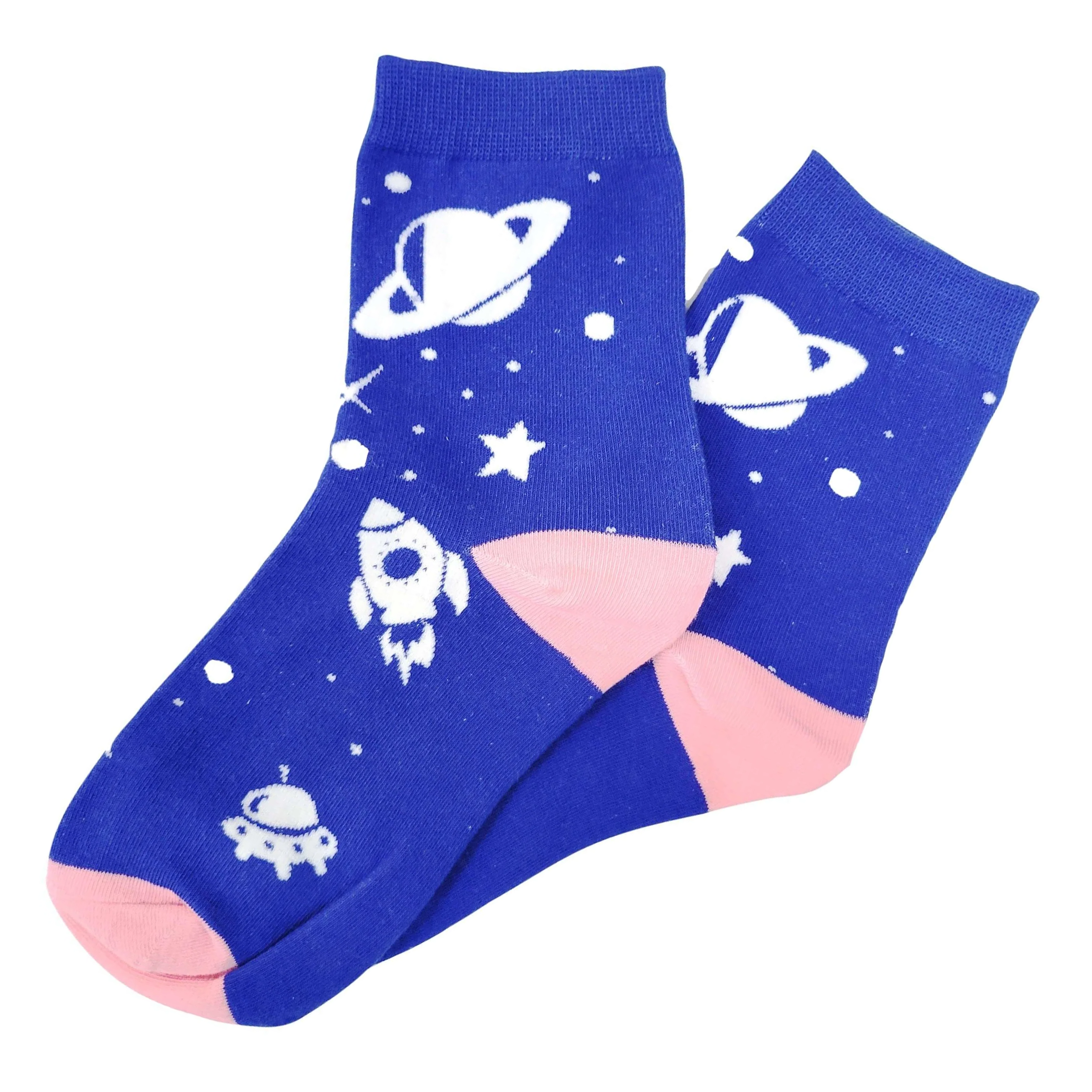 Royal Blue Outer Space Socks Novelty Unisex