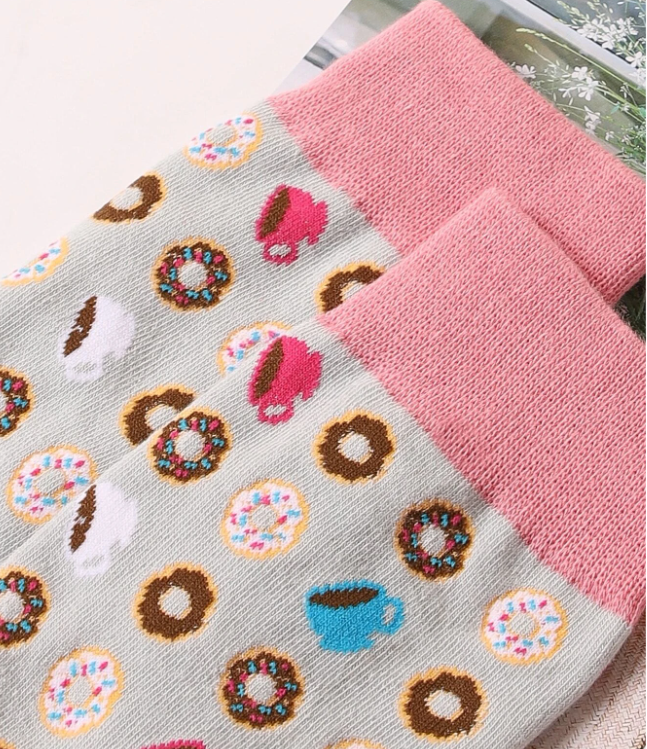 Donuts Print Crew Socks