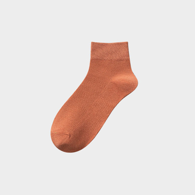 Men's Summer Boat Socks Solid Color Cotton Socks