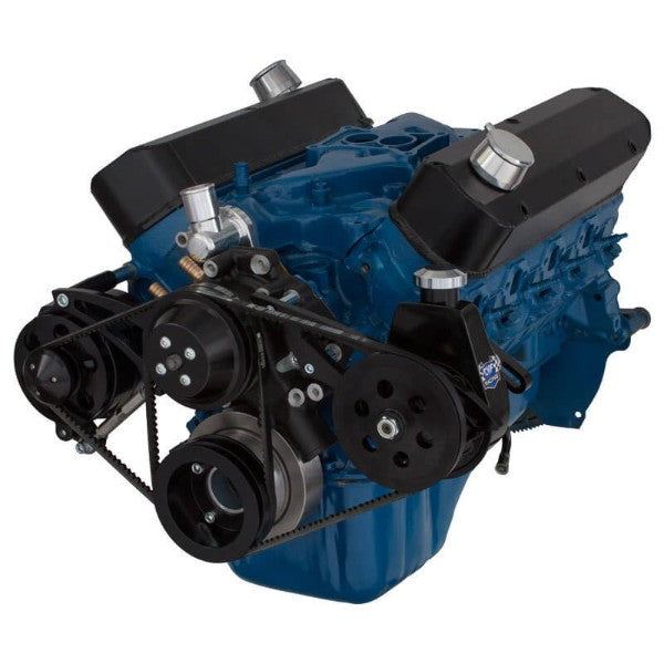 Ford 351 Windsor SB Compatible Front Accessory Drive - V-Belt with Alternator | Power Steering | Water Pump | Brackets and Bolts