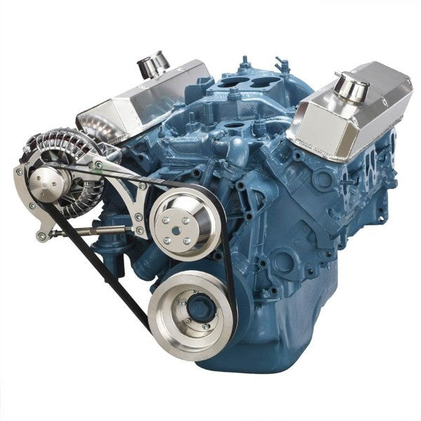 Chrysler SB Compatible Front Accessory Drive - Quick Serpentine with Alternator | Water Pump | Brackets and Bolts