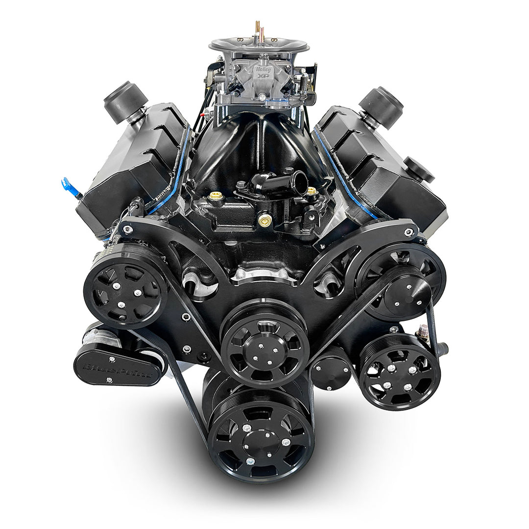 GM Big Block Compatible 632 c.i. ProSeries Engine - 815 Horsepower - Blackout Reaper Edition Deluxe Dressed with Black Pulley Kit - Fuel Injected